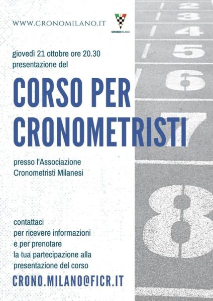 Corso allievi cronometristi 20 ottobre 2021